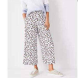 Ann Taylor Animal Print Wide Leg High Rise Pants